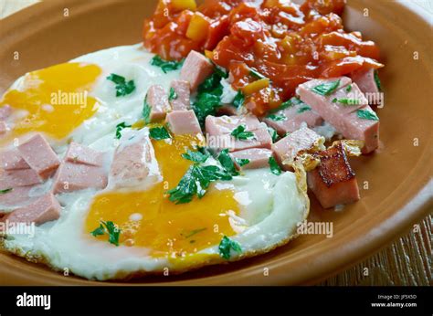 full breakfast set stock photo alamy