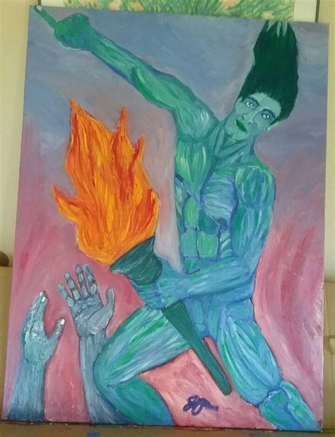 Final Version Of Prometheus Giving Fire In Natural Light