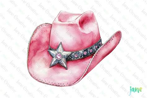 Pink Western Cowgirl Cowboy Hat Clipart