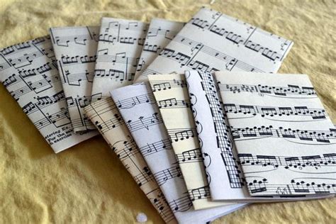 Note cards...I like... | Sheet music crafts, Music notes, Note paper