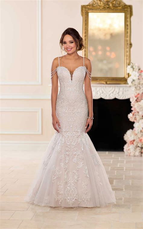 Mermaid Wedding Dress With Beaded Straps True Society Bridal