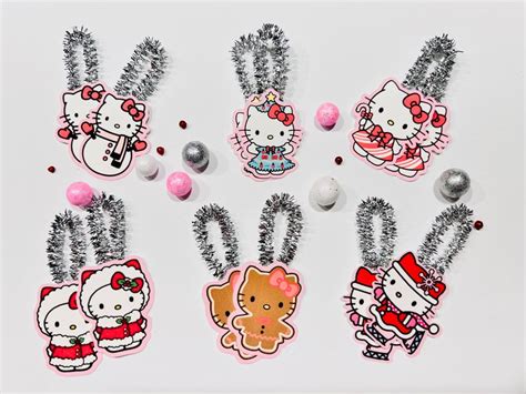 Hello Kitty Mini Christmas Tree Ornaments - Etsy