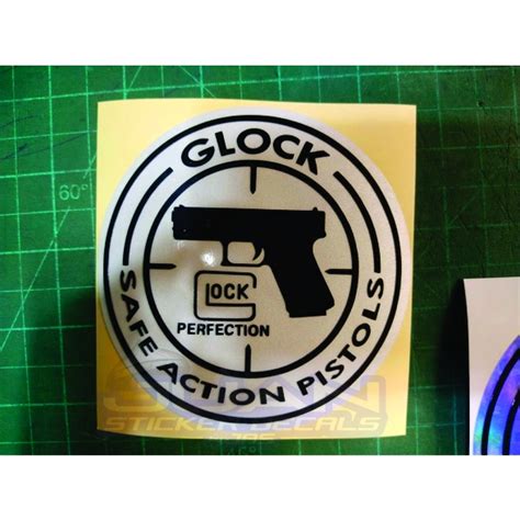 Glock Logo Round Sticker Decals For Car Motorcycles 4x4 Inches