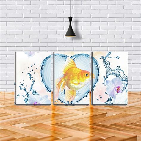 Quadro Decorativo Peixe Amarelo Entre Cora O De Gua X