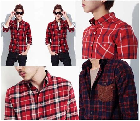 Red Checkered Polo Zipia Checkered Polo Mens Tops Men Casual