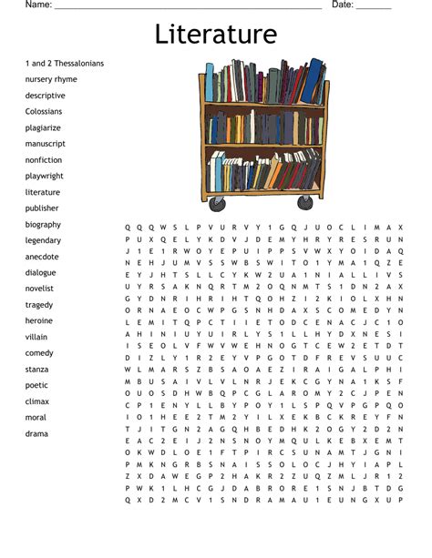 Literature Word Search Printable