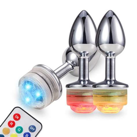 Buy Metal Anal Plug Dilator Bead Remote Control Color Changing Led