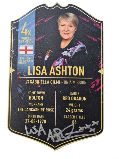 Signed Lisa Ashton Ultimate Darts Card – Legend Darts