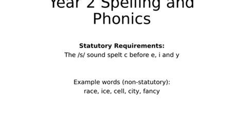 Phonics And Spelling Year 2 Week 2 C As S Phoneme Teaching