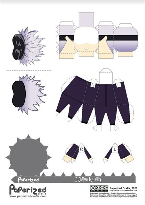 Gojo Satoru Papercraft Anime Crafts Anime Paper Paper Doll Template