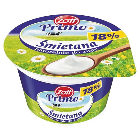 Zott Primo Śmietana 18 180 g Zakupy online z dostawą do domu