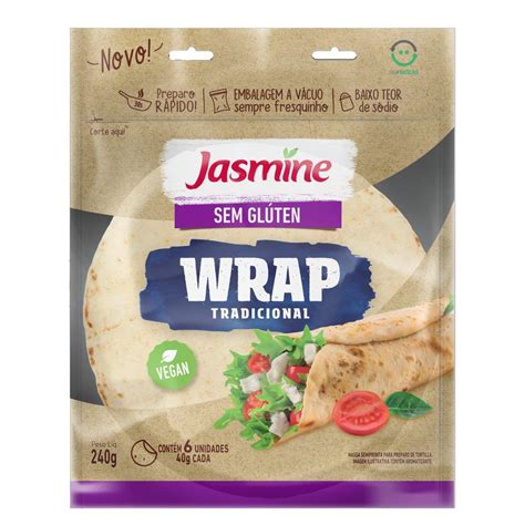 Wrap Tradicional Sem Glúten e Vegano Jasmine 240g Melhor loja para