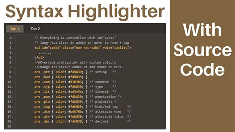 Bootstrap Tab Syntax Highlighter With Source Code Youtube