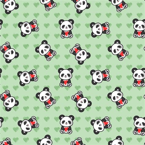 El Patrón Sin Costuras Del Bebé Panda De Dibujos Animados Vectoriales