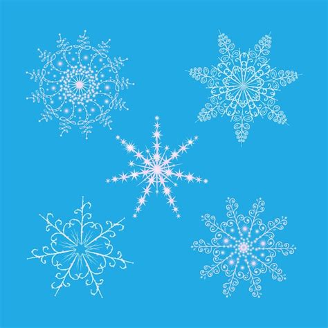 Premium Vector Vector Snowflakes Set Design Winter Isolated Elements