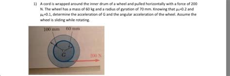 Solved A Cord Is Wrapped Around The Inner Drum Of A Wheel Chegg