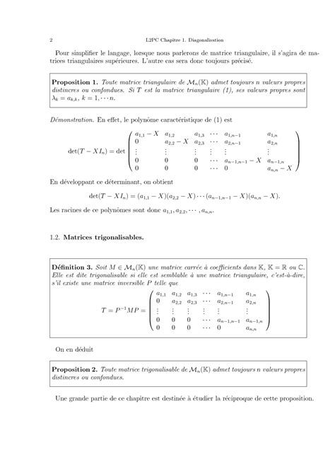 SOLUTION Trigonalisation Des Matrices Studypool