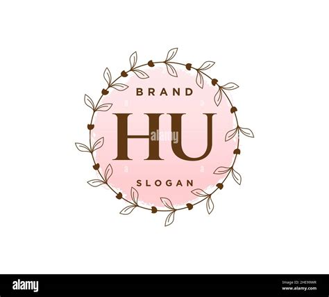 Hu Feminine Logo Usable For Nature Salon Spa Cosmetic And Beauty