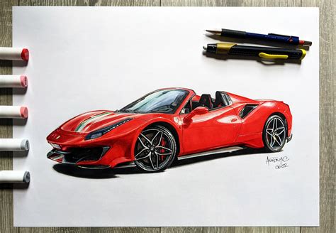 The Ferrari 488 Pista Spider Drawn By Anthony C 2022 Special