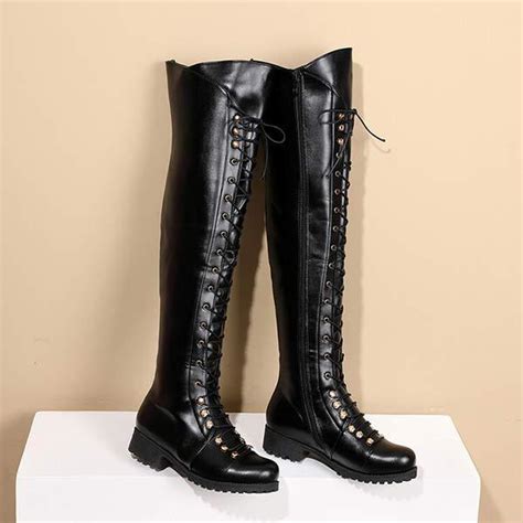 Women’S Vintage Lace Up Side Zip Boots – Reinsho