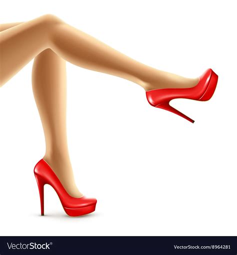 Female Legs In Red Shoes Royalty Free Vector Image