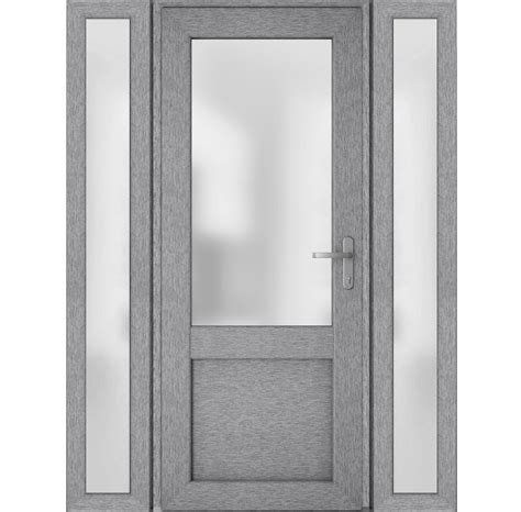Front Exterior Prehung Metal-Plastic Door Frosted Glass / Manux 8422