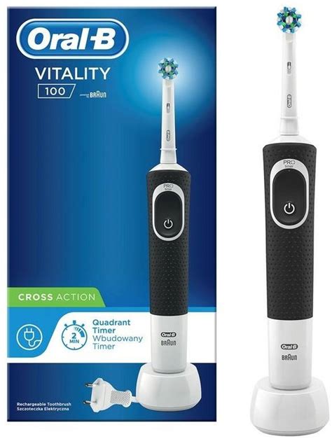 Oral B Vitality 100 Cross Action Czarny Szczoteczka Rotacyjna Niskie