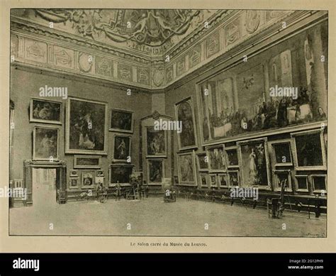 The Salon Carré of the Louvre Museum late 19th century early 20th