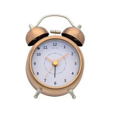 Zegar stojący 12 2 cm NeXtime Wake Up miedziany 5111CO SuperWnetrze pl