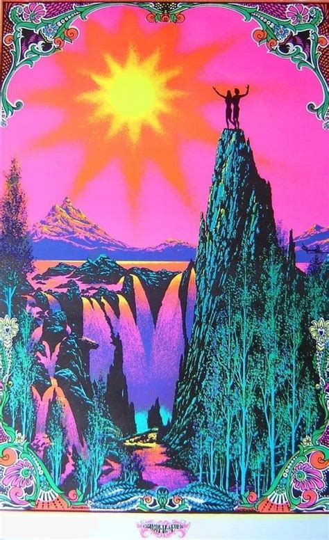 Big Vintage 1970 Psychedelicgarden Of Edenblacklight Poster Etsy