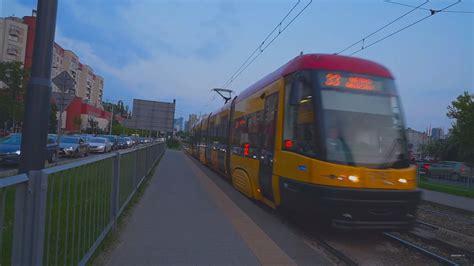 Poland Warsaw tram 33 ride from Rondo Radosława to Park Olszyna YouTube