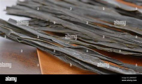 Dry Japanese Konbu Close Up Stock Photo Alamy