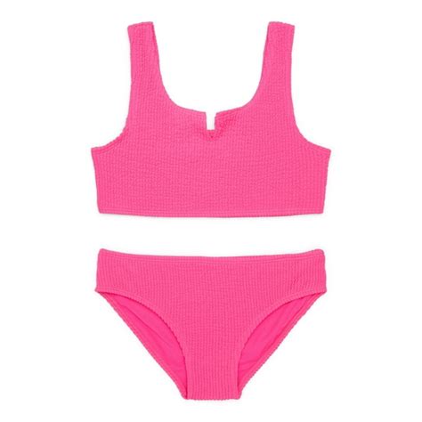 Wonder Nation Girls 2 Popcorn Scrunch Bikini Swimsuit Sizes 4 18