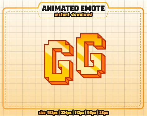 animated pixel gg emote retro gaming twitchdiscordyoutube instant