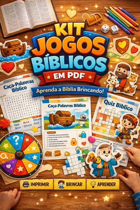 Jogos Sobre Biblia - Kit Jogos Bíblicos em PDF – Aprenda a Bíblia Brincando! - Marcelle...