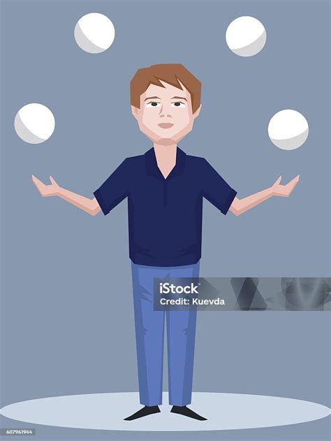 Juggling Man Vector Cartoon Stock Illustration Download Image Now Adult Adults Only