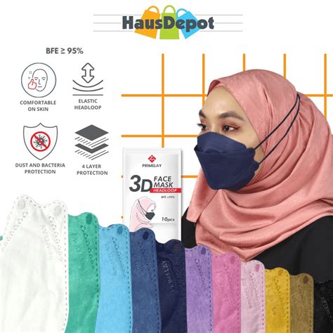 Primelay Pcs Hijab Mask Kf Bfe Headloop Kf Adult Headloop