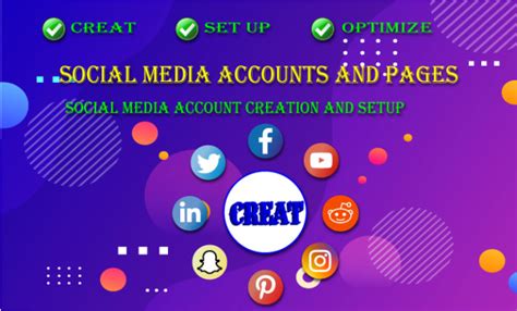 Standard Create And Set Up Social Media Accounts And Pages For Your