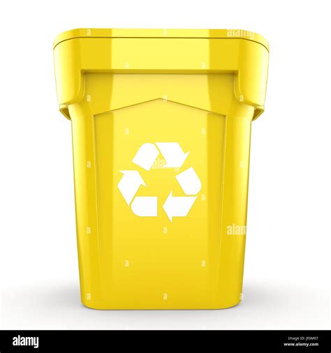 Yellow Recycling Bin Stock Photo Alamy