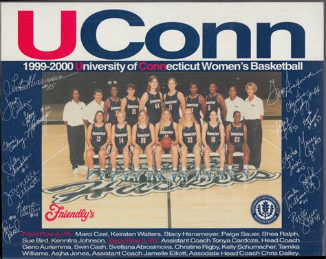 Uconn Women S Basketball Team Picture Schedule Card