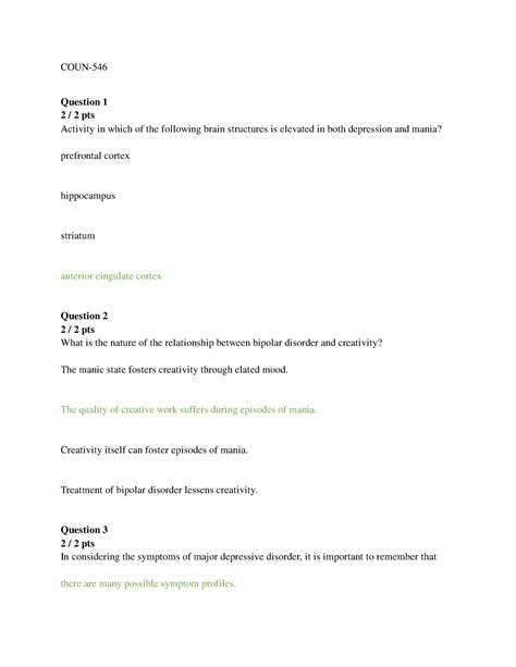 COUC 546 Quiz Addictive Disorders Schizophrenia Spectrum Psychotic