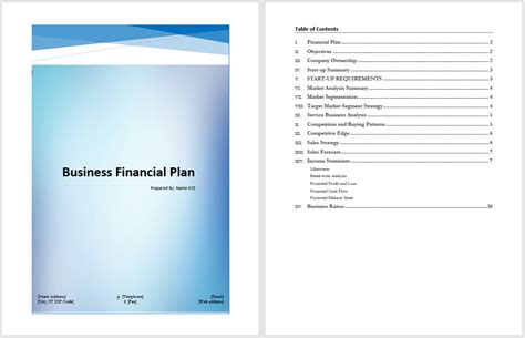 Business Financial Plan Template - Word Templates for Free Download