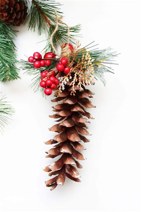 DIY Pine Cone Christmas Ornaments - Domestically Creative