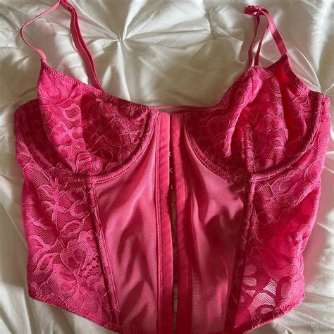 Glassons Pink Lace Corset Top Only Worn A Few Times Depop