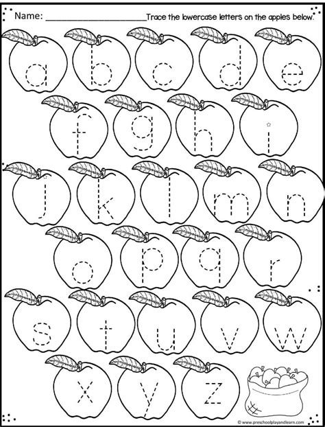 Apple Worksheet Preschool Pack