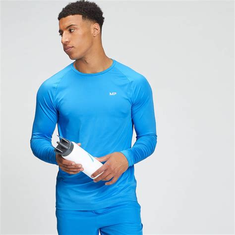 Camiseta De Manga Larga Tempo Para Hombre De MP Azul Vivo MYPROTEIN