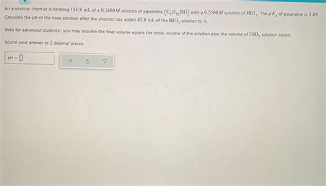 Solved Calculating The Ph Of A Weak Base Titrated With A Strong Acid