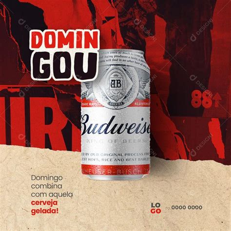 Post Bebidas Domingou Com Cerveja Budweiser Gelada Social Media Psd