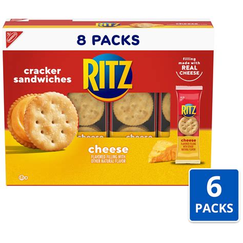 Ritz Cheese Sandwich Crackers Tma3 School Snacks 48 Snack Packs 6 Boxes 6 Crackers Per Pack