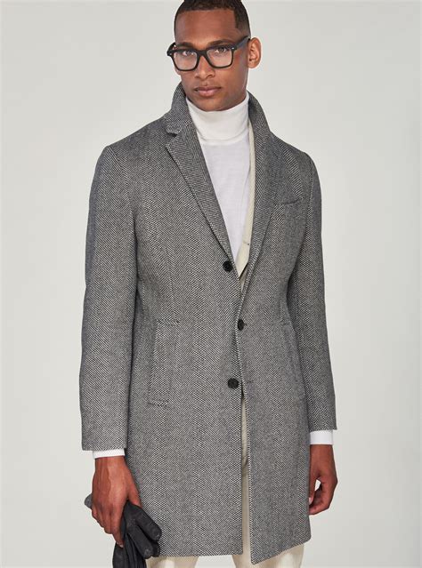 Wool Blend Herringbone Coat GutteridgeUS Men S Coats